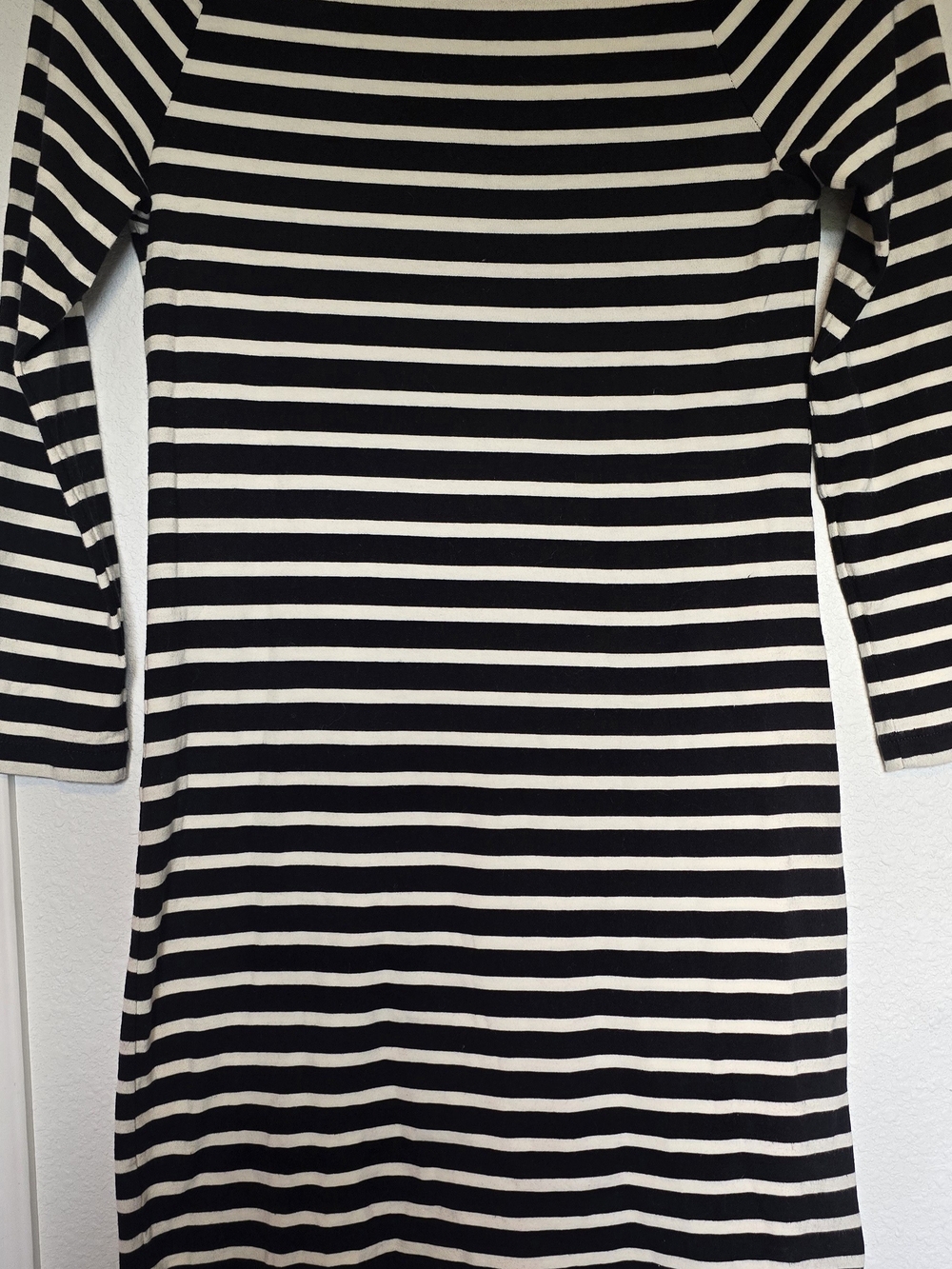 Theory Black and White Striped Boatneck Dress Sz Petite - Picture 2 of 7